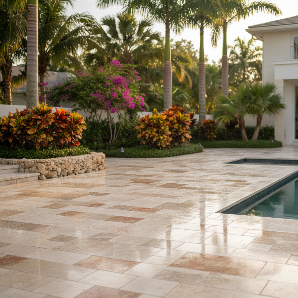 Expert paver restoration for a luxury pool deck in Marco Island, FL.